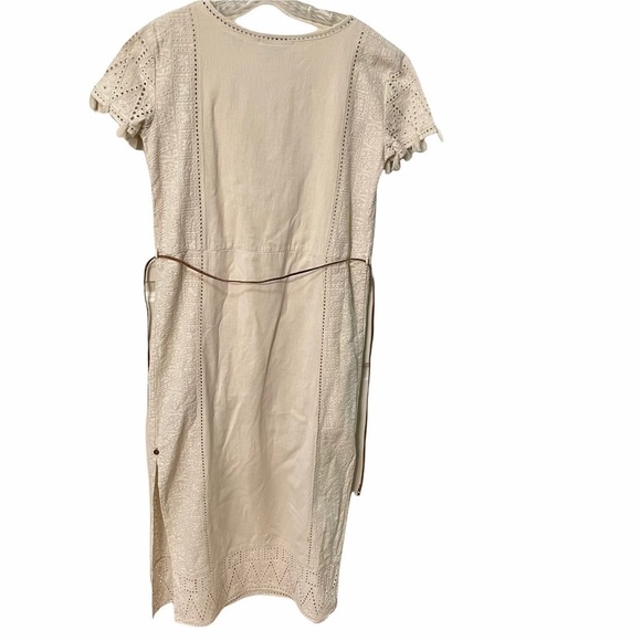 SCOTCH &‎ SODA Maison Women's Cream Boho Long Belted Midi Dress Size 3/4 - Picture 3 of 12
